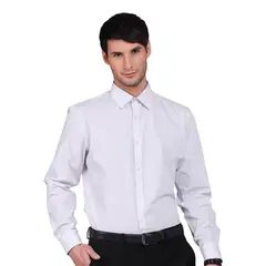 ARROW - Camisa Hombre Formal Tailored Fit Cuello Italiano Sin Bolsillo Gris