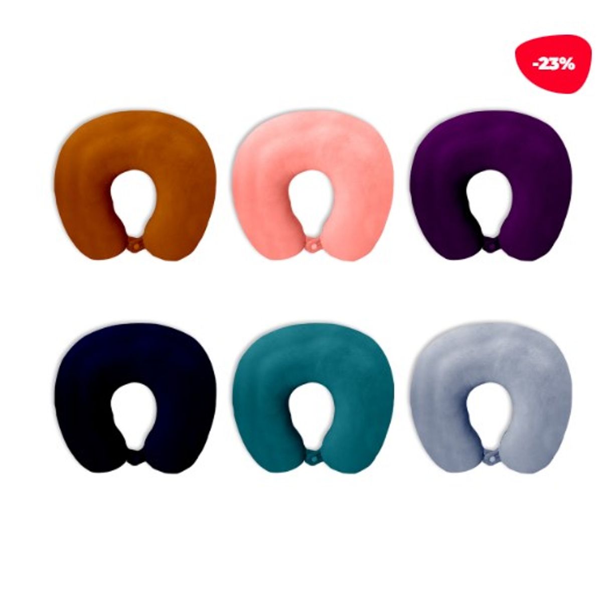 GENERICO - Almohada Cervical De Viaje Color Liso 33X29X13Cm