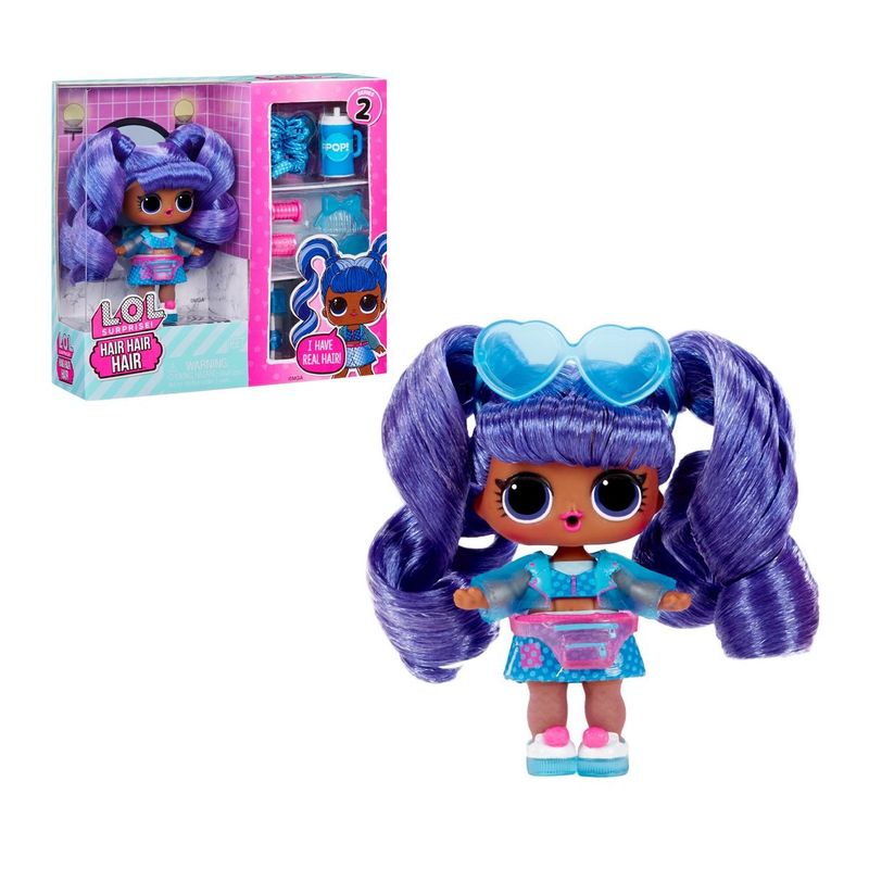 LOL SURPRISE - Muñeca Lol Hair Hair Hair 8 Cms Con Accesorios - Morado