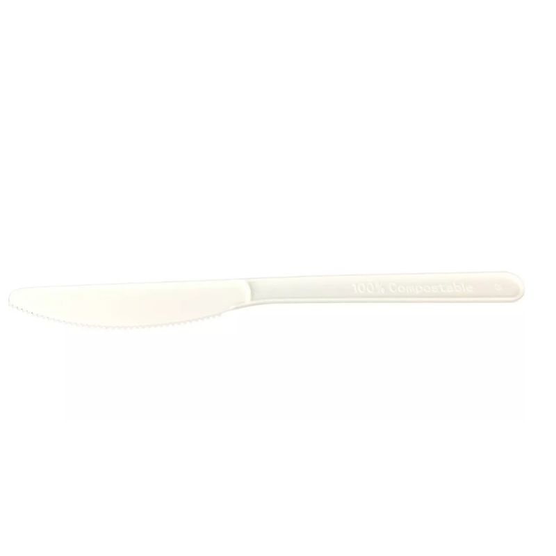 ECOSOULIFE - Pack de 100 Cuchillos Biodegradables De Pla Compostable