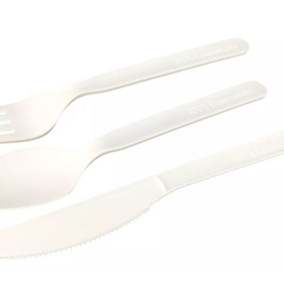 ECOSOULIFE - Pack de 100 Cuchillos Biodegradables De Pla Compostable