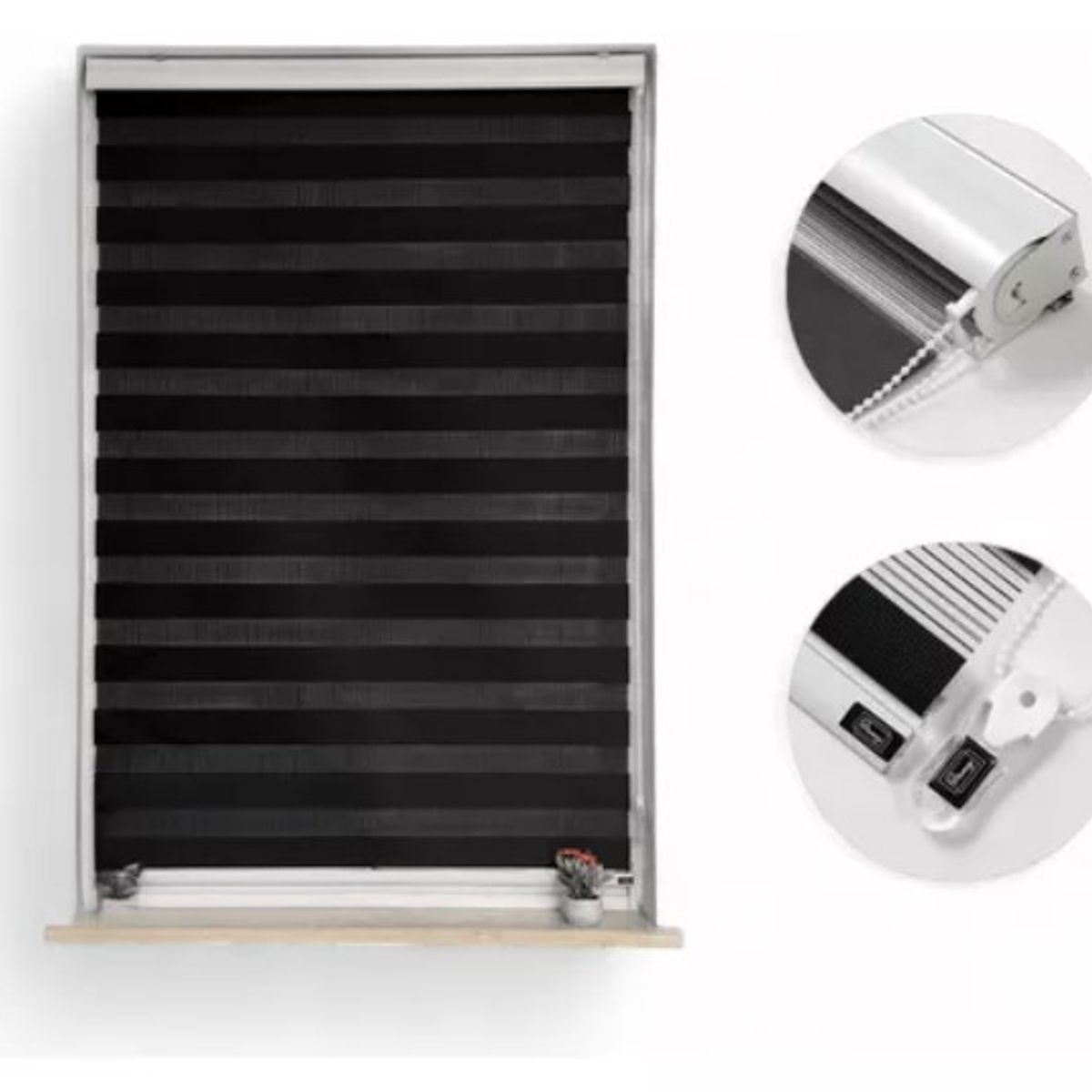 GENERICO - Cortina Roller Duo  120200Cm Color Negro