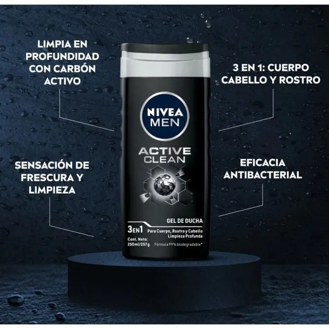 NIVEA - Gel De Ducha Nivea Active Clean 250ml Deep