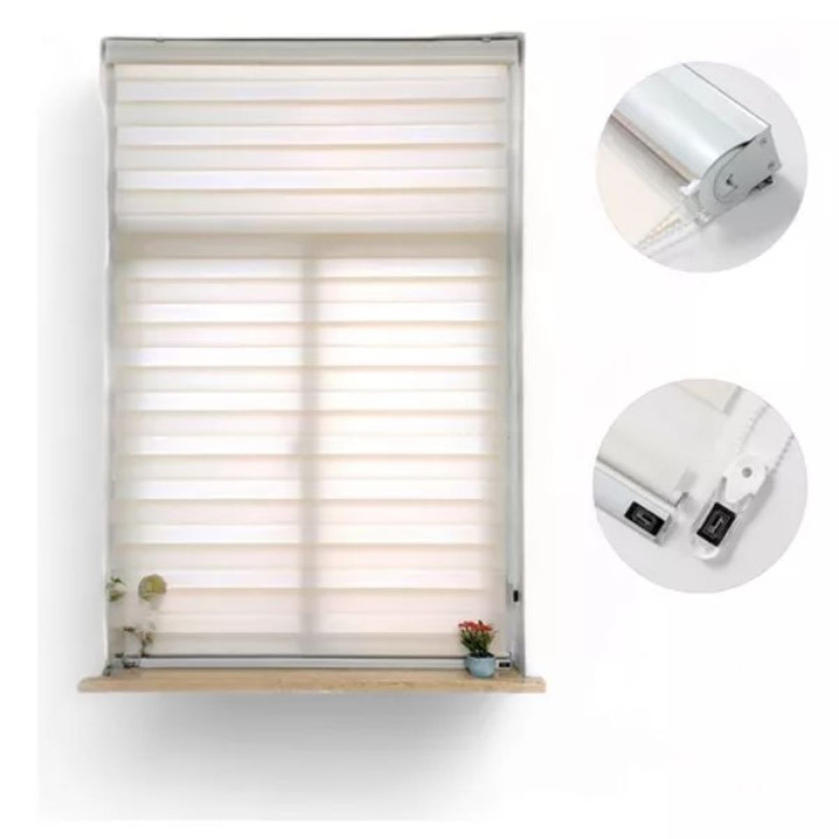 GENERICO - Cortina Roller Duo  120200Cm Color Crema