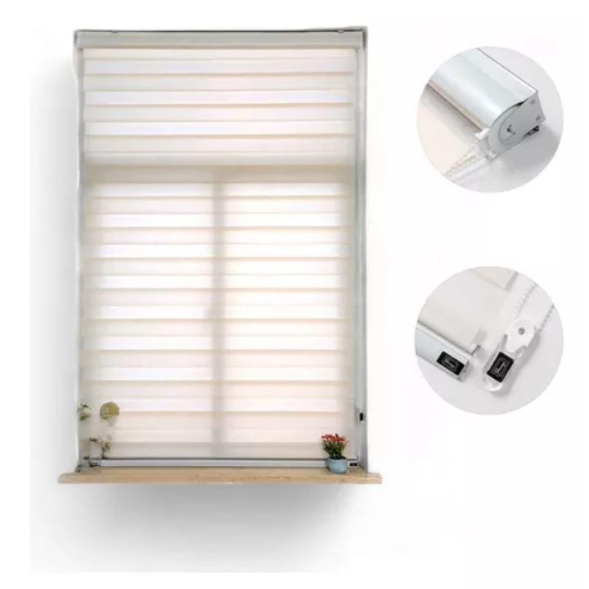 GENERICO - Cortina Roller Duo  120200Cm Color Crema