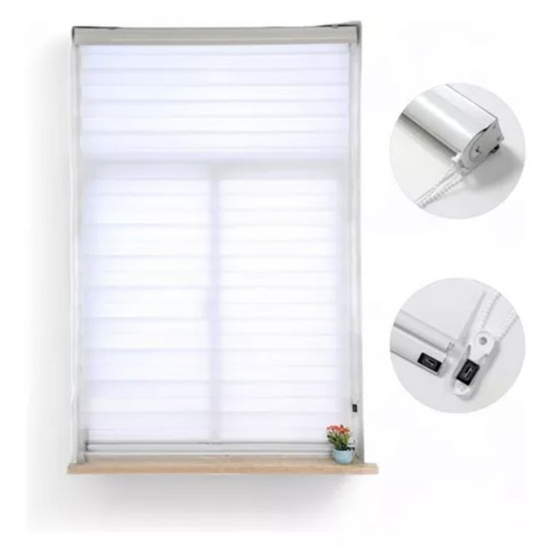 GENERICO - Cortina Roller Duo  120200Cm Color Blanco