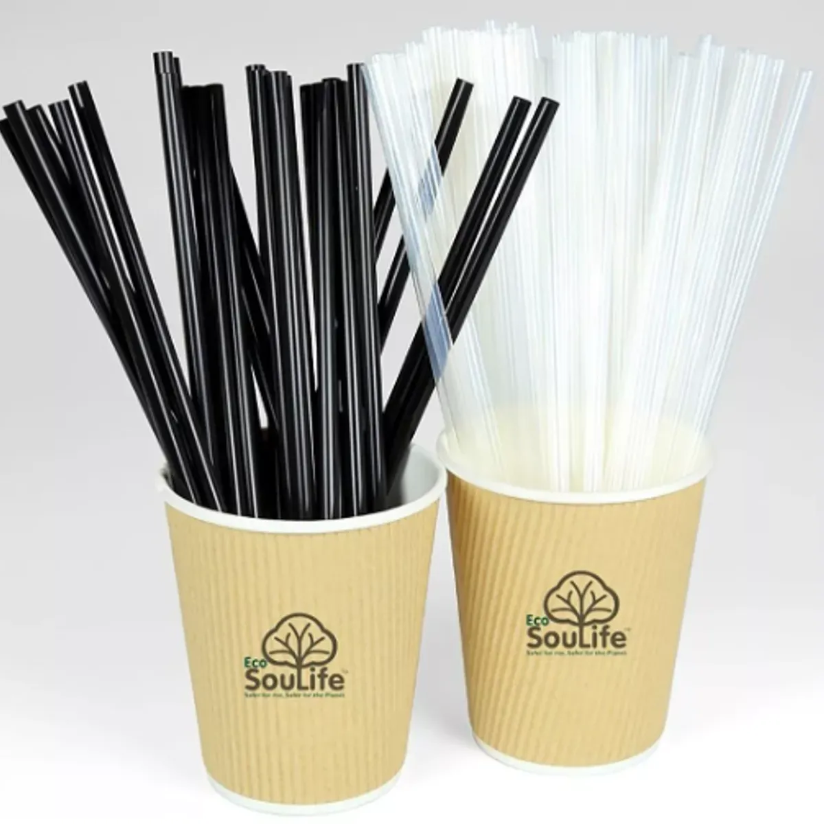 ECOSOULIFE - 500 Bombillas Blancas De Pla Biodegradable Compostable