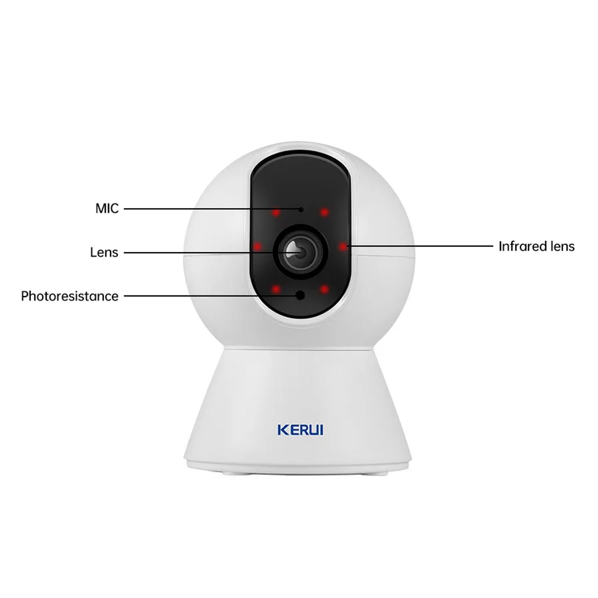 KERUI - Cámara inalámbrica IP Wifi Interior