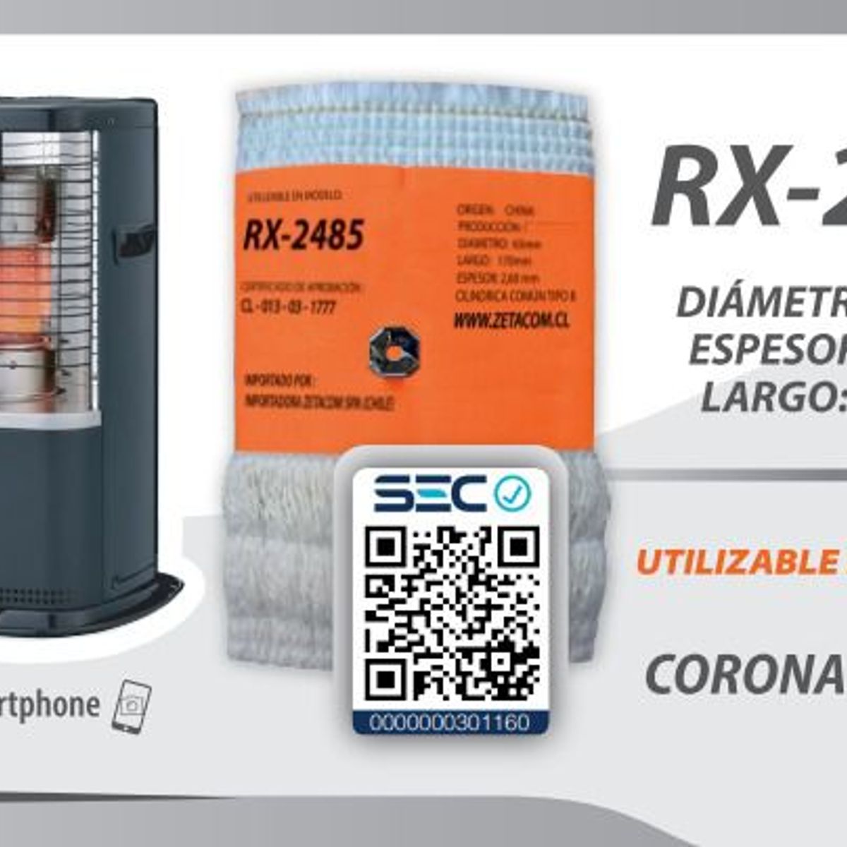 ZETACOM - Mecha Estufa Corona Rx2485 Mojostore Certificada