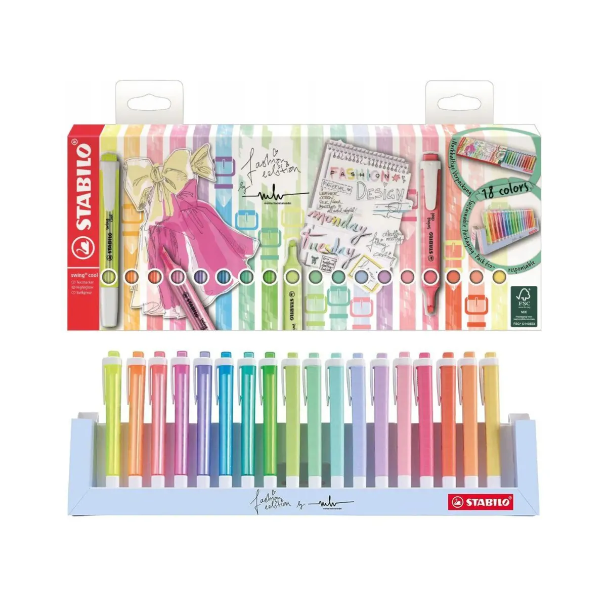 STABILO - Stabilo Set 18 Destacadores Swing Cool Neon y Pastel