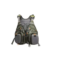 GENERICO - Chaleco De Pesca Con Mochila Salvavidas Pescador Mosca Verde
