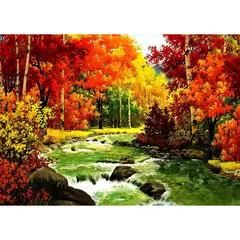 ID1SG IMPRESION DIGITAL1 - Cuadro decorativo Paisaje"BOSQUE ROJIZO" 50 x 70