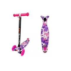 GENERICO - Scooter Monopatin Militar Mujer Led Regulable Rosa