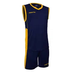 MACRON - Uniforme de Básquetbol Turin Azul Marino-Amarillo