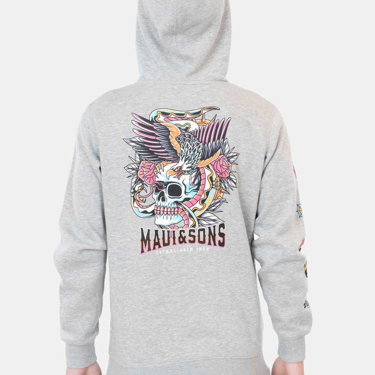 MAUI AND SONS - Poleron Canguro Poleron Kanguroo Skull Gris Infantil Maui And Sons