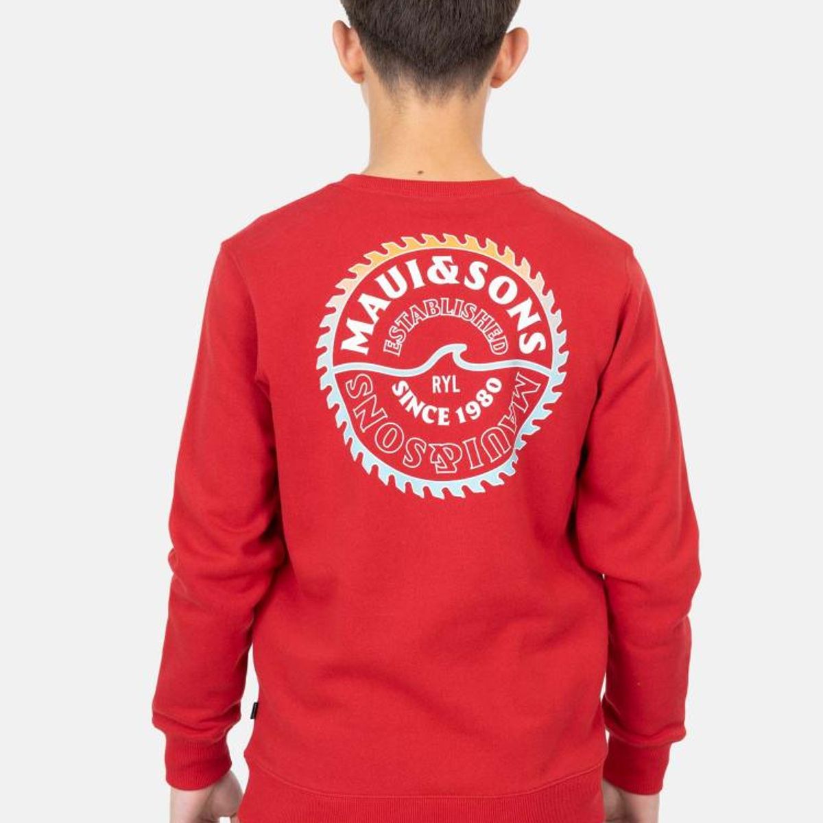 MAUI AND SONS - Poleron CR Logo Volcán Rojo Infantil Maui And Sons