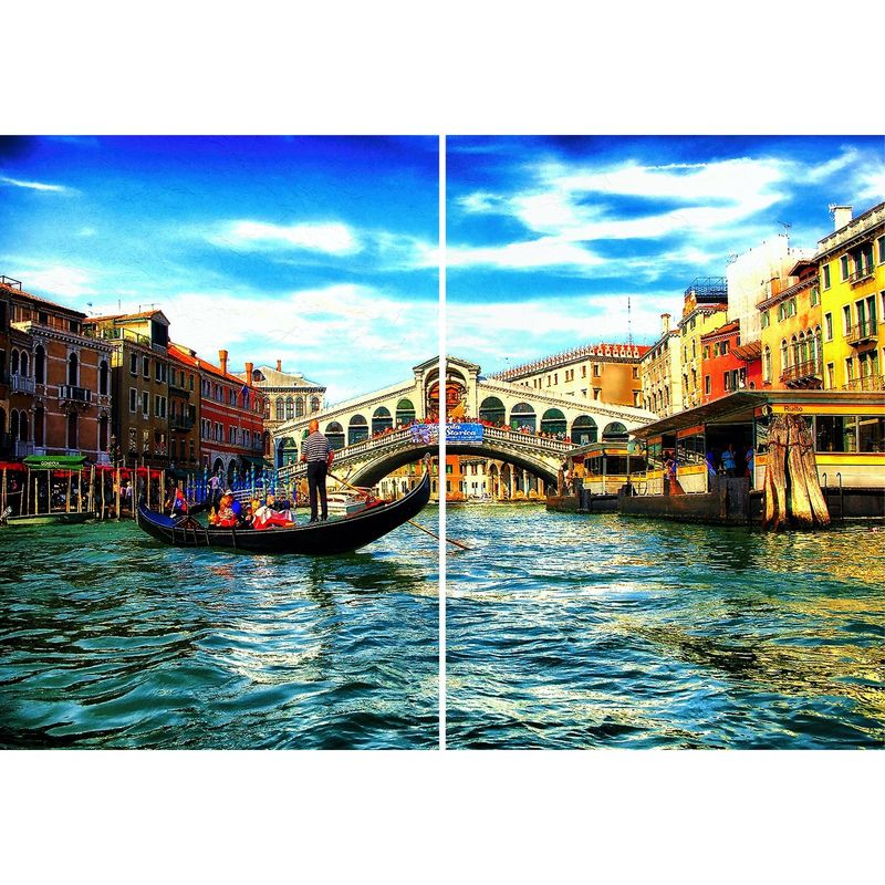 ID1SG IMPRESION DIGITAL1 - Cuadro decorativo  Díptico Paisaje " GONDOLA EN VENECIA  " 70 x 100