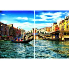 ID1SG IMPRESION DIGITAL1 - Cuadro decorativo Díptico Paisaje " GONDOLA EN VENECIA " 70 x 100