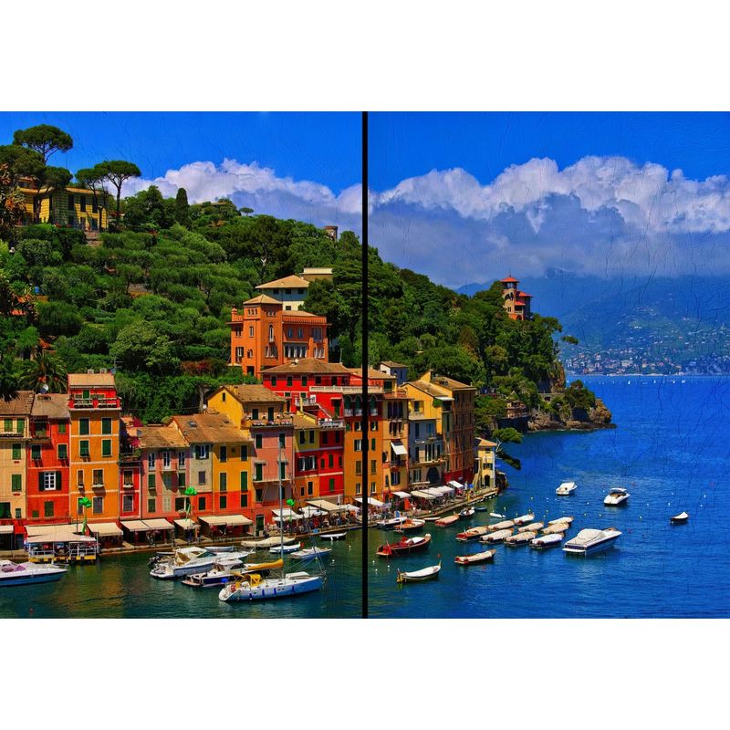 ID1SG IMPRESION DIGITAL1 - Cuadro decorativo  Díptico Paisaje " PORTOFINO ITALIA" 70 x 100