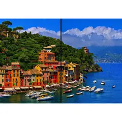 ID1SG IMPRESION DIGITAL1 - Cuadro decorativo Díptico Paisaje " PORTOFINO ITALIA" 70 x 100