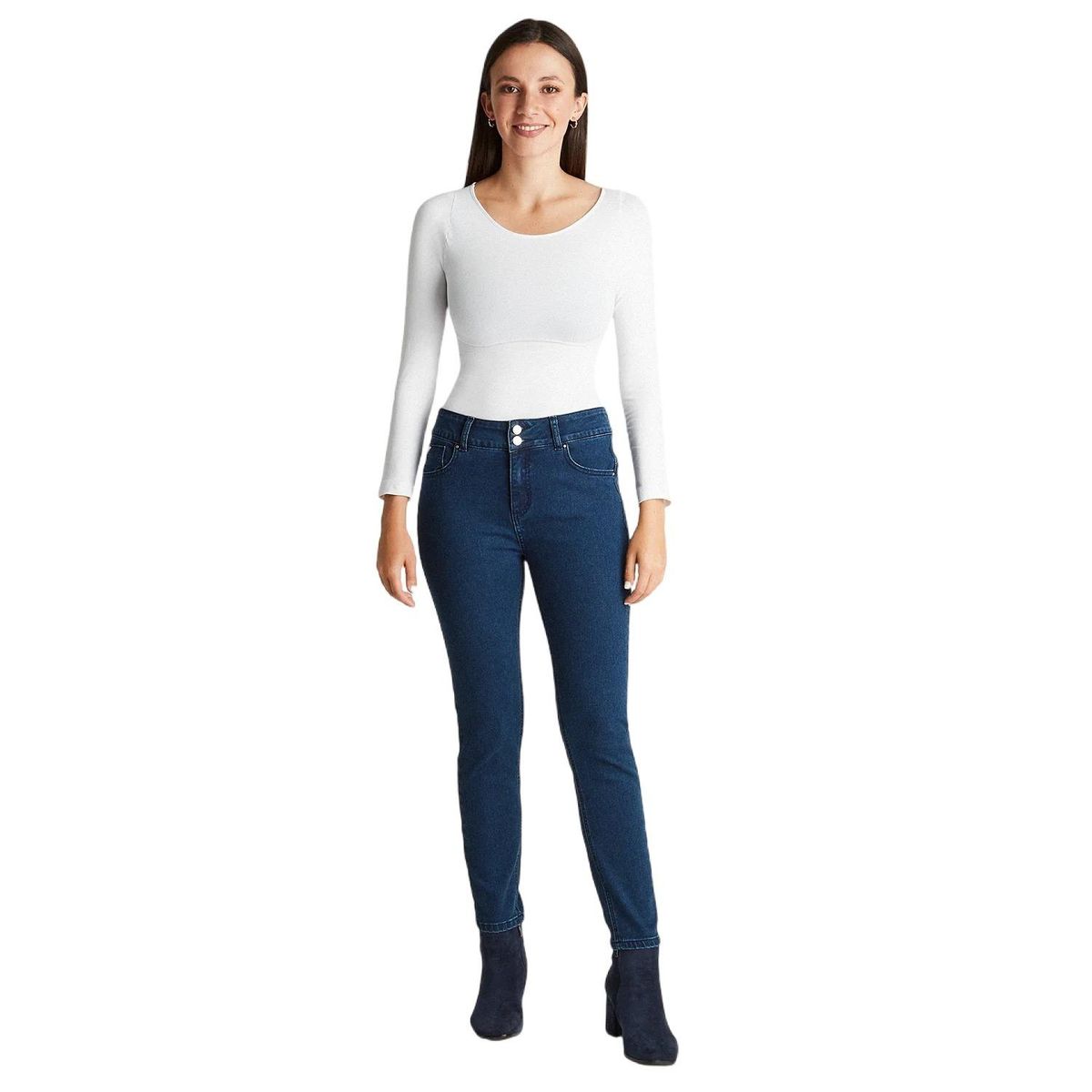 LORENZO DI PONTTI - Skinny Jeans Con Push Up Azul Oscuro LORENZO DI PONTTI