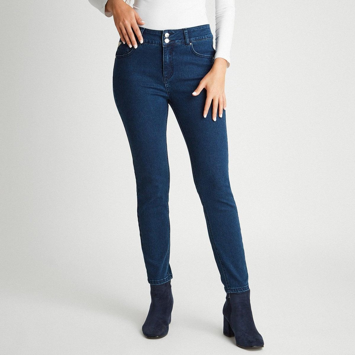 LORENZO DI PONTTI - Skinny Jeans Con Push Up Azul Oscuro LORENZO DI PONTTI