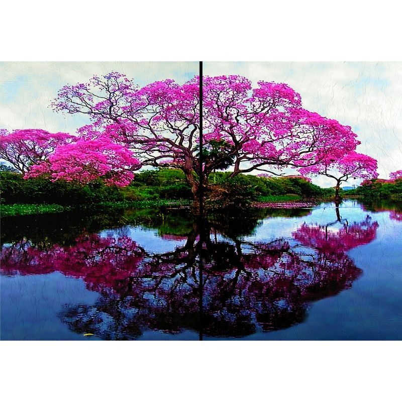 ID1SG IMPRESION DIGITAL1 - Cuadro decorativo  Díptico Paisaje " REFLEJO DE PAZ" 70 x 100
