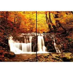 ID1SG IMPRESION DIGITAL1 - Cuadro decorativo Díptico Paisaje "AGUA OTOÑAL" 70 x 100