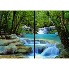 ID1SG IMPRESION DIGITAL1 - Cuadro decorativo Díptico Paisaje "AGUAS TURQUESA" 70 x 100