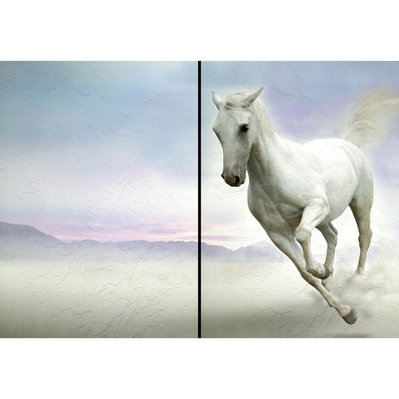 ID1SG IMPRESION DIGITAL1 - Cuadro decorativo  Díptico  Caballo "AMANECER GALOPANTE" 70 x 100