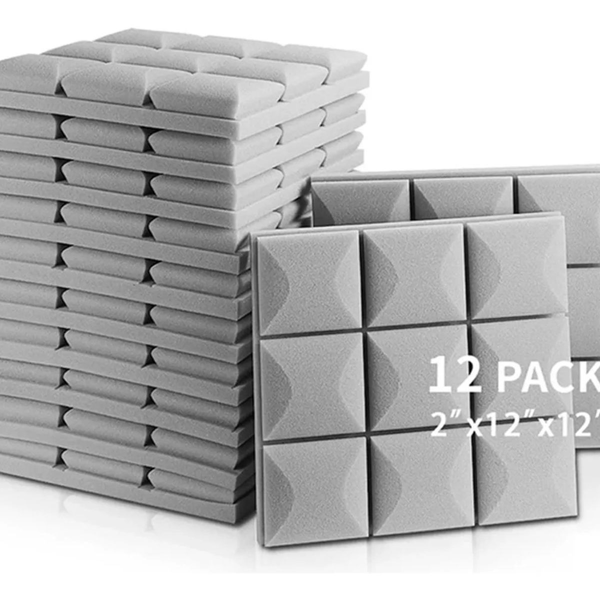 KUANGYE - Pack X12 Espuma Panel Acústico Rombo AutoAdhesivo Gris