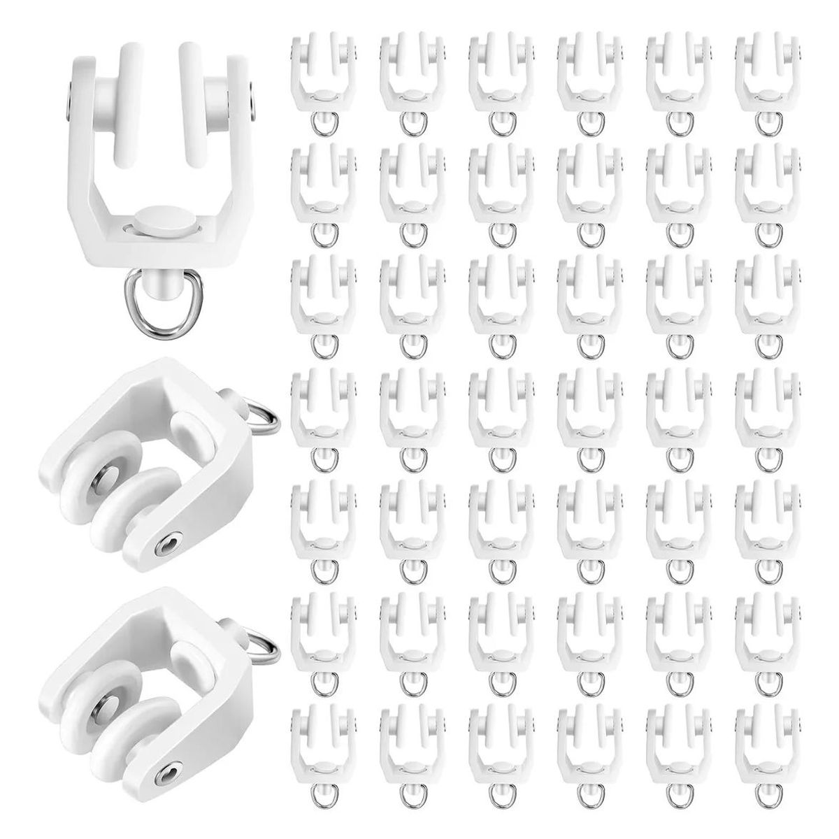 KUANGYE - 50pcs Rueda Riel De Cortina Deslizante Práctico Y Resistente
