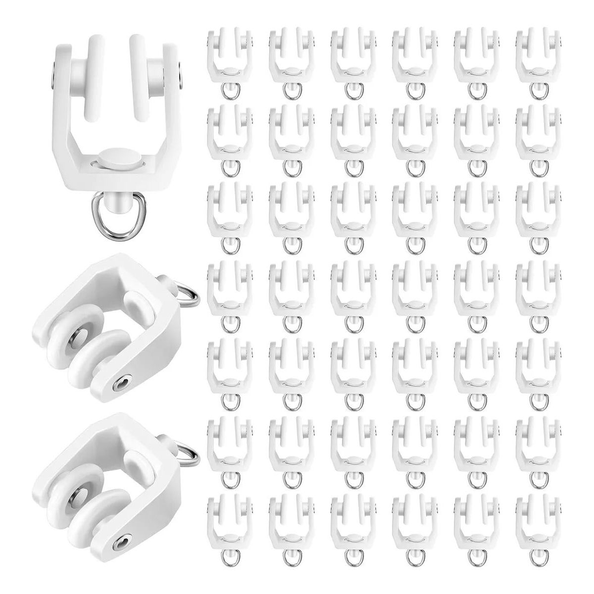 KUANGYE - 50pcs Rueda Riel De Cortina Deslizante Práctico Y Resistente