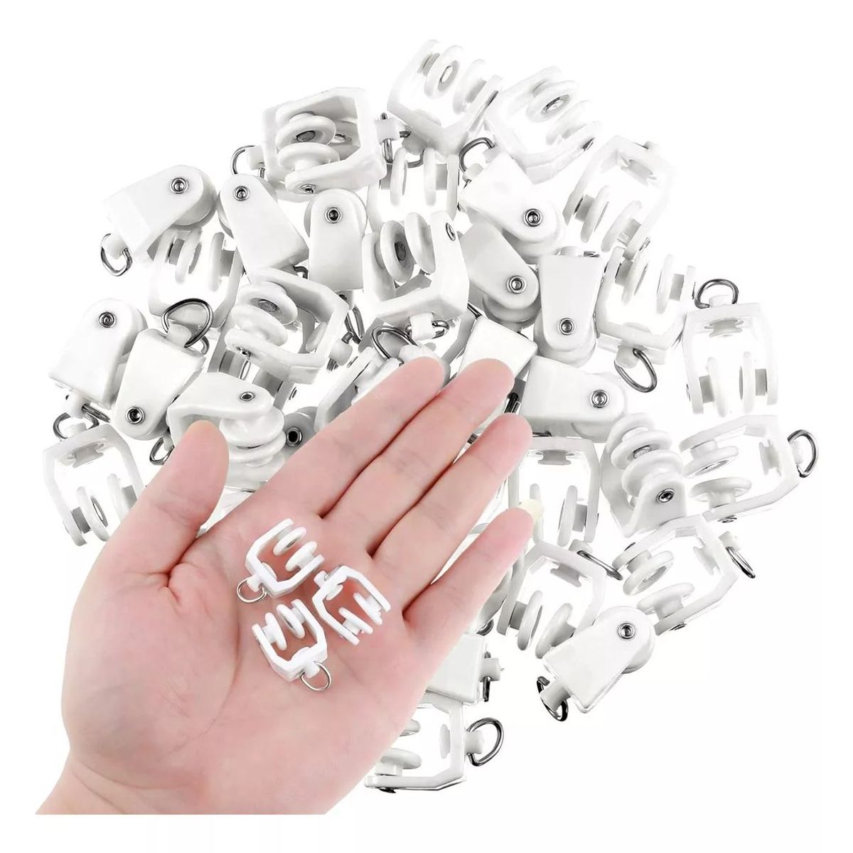 KUANGYE - 50pcs Rueda Riel De Cortina Deslizante Práctico Y Resistente