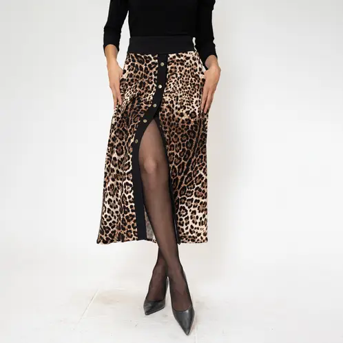 NATALIA SEGUEL - Falda Roma Animalprint