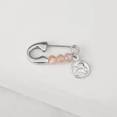 BY LAS CAYETANAS - Ganchito de protección Plata 925 Angel de la Guarda y cristales rosa