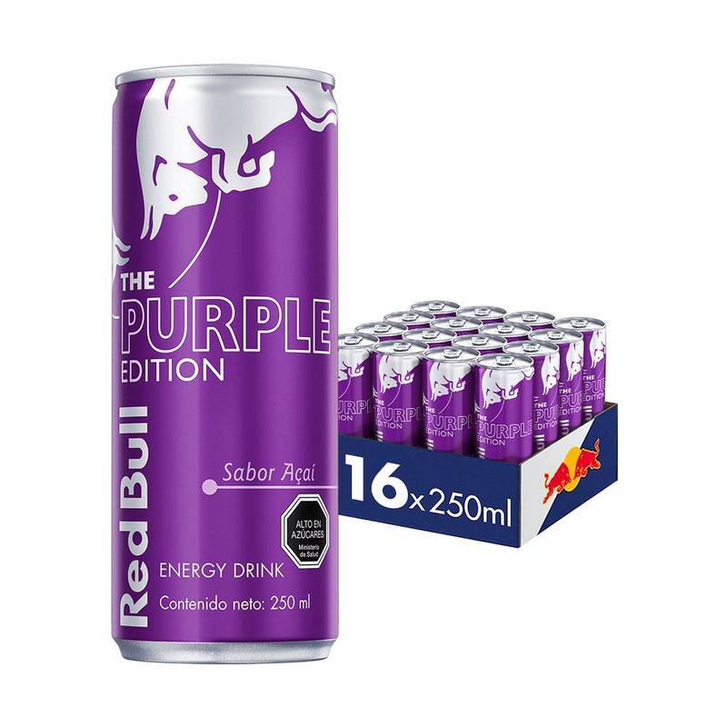 RED BULL - Red Bull Bebida Energética Pack 16 Latas Acaí 250Ml