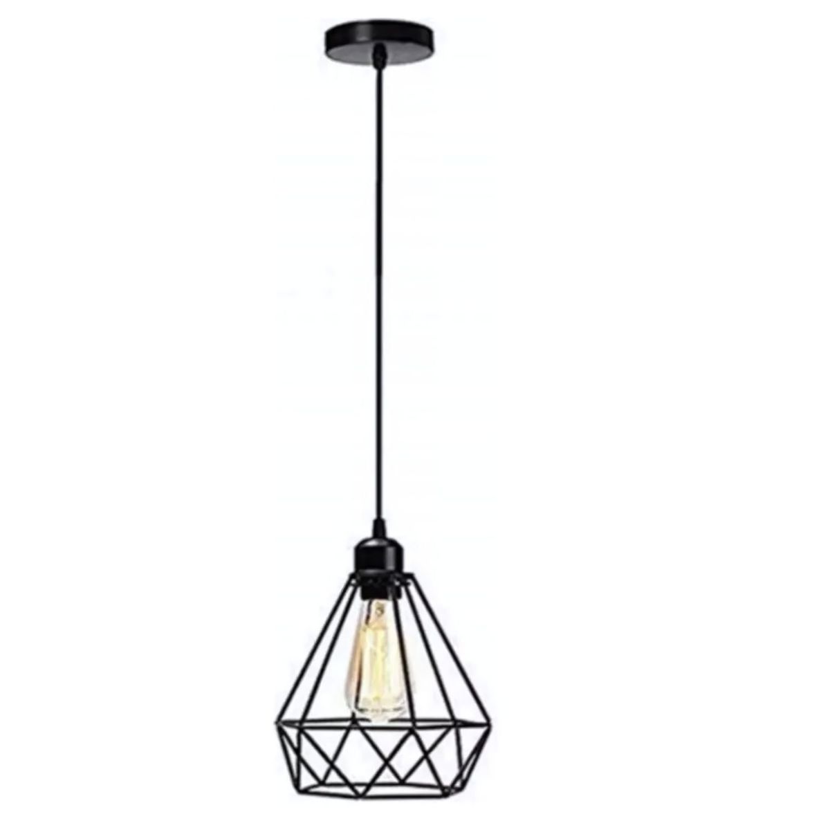 GENERICO - Lámpara de Techo Colgante de Hierro Tetra Black Diamante