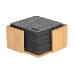 GENERICO - Posavasos Ecologicos Con Soporte De Bambú 9x9cm