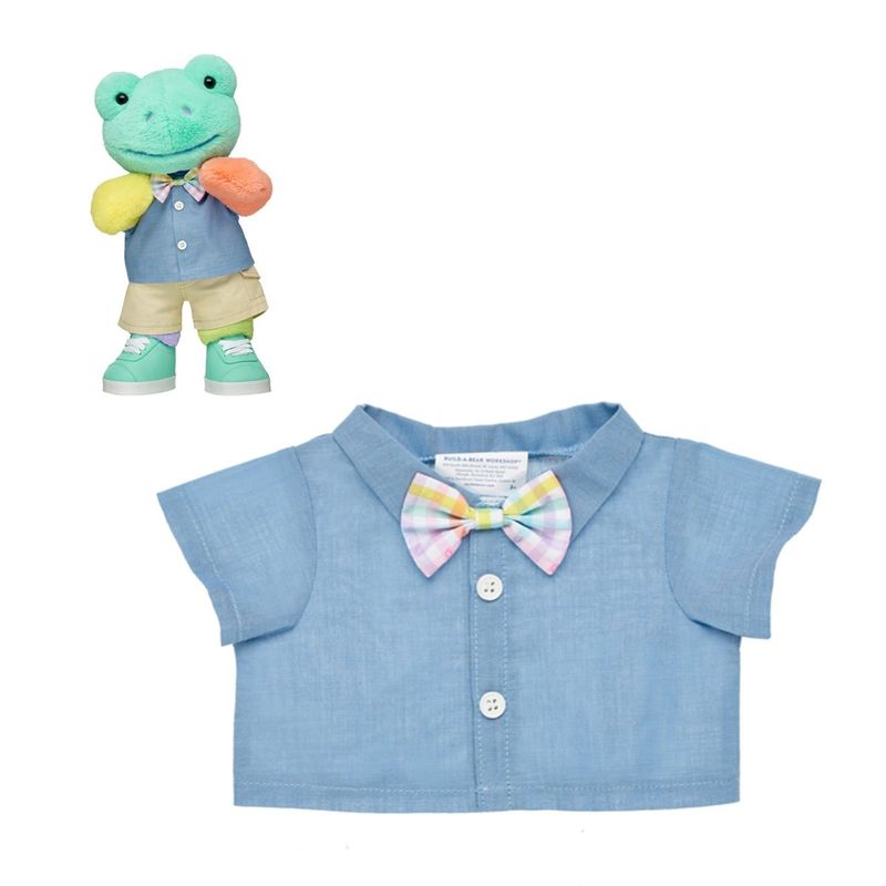 BUILD A BEAR - CAMISA CELESTE CON HUMITA PASTEL BUILD-A-BEAR.-