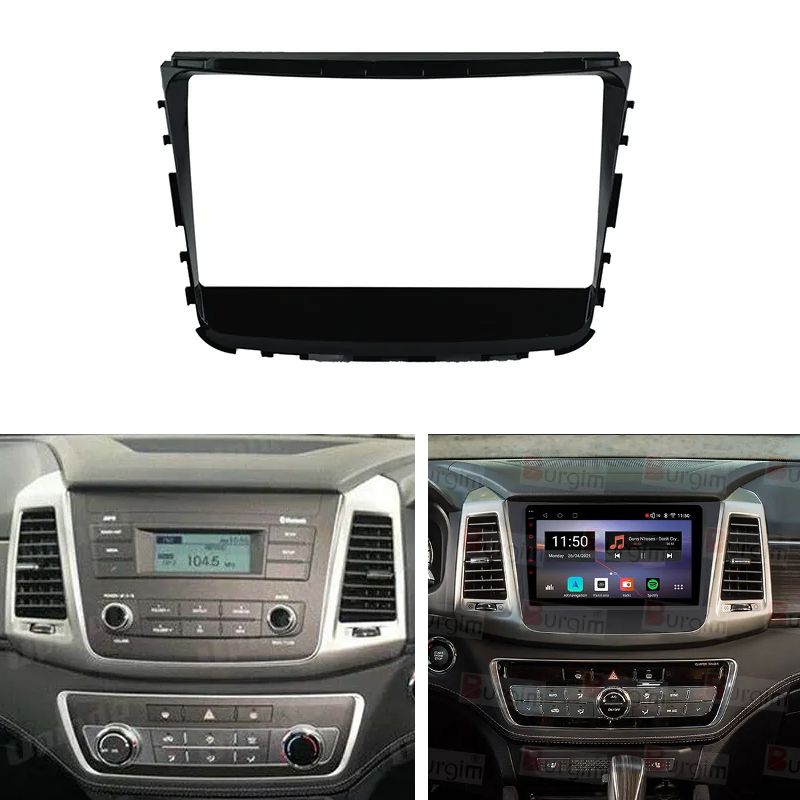 GENERICO - Bisel Adaptador Radio Ssangyong Musso Rexton 2018-24 Karvas