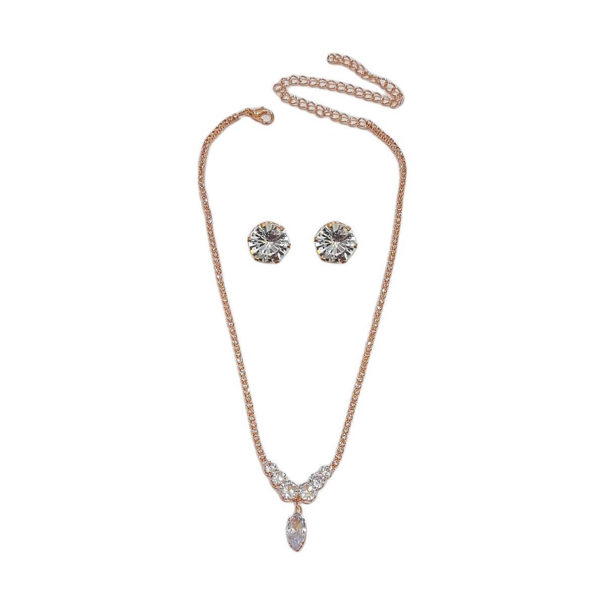 GENERICO - Set De Collar Y Aros Para Fiesta Rose