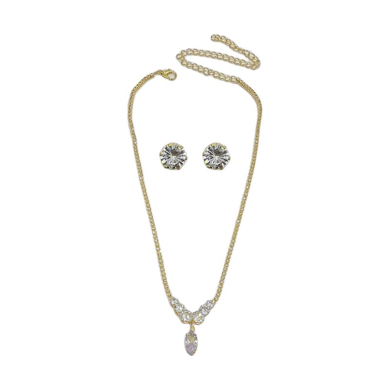 GENERICO - Set De Collar Y Aros Para Fiesta Rose