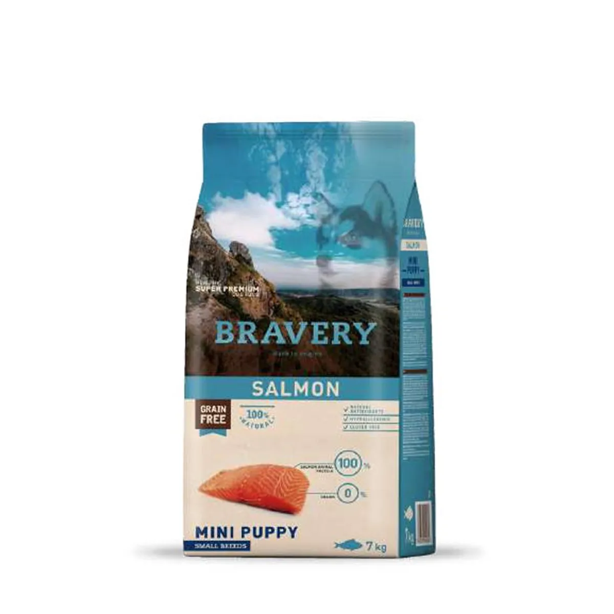 BRAVERY - Bravery Salmón Mini Puppy Small Breeds, bolsa 7 kg
