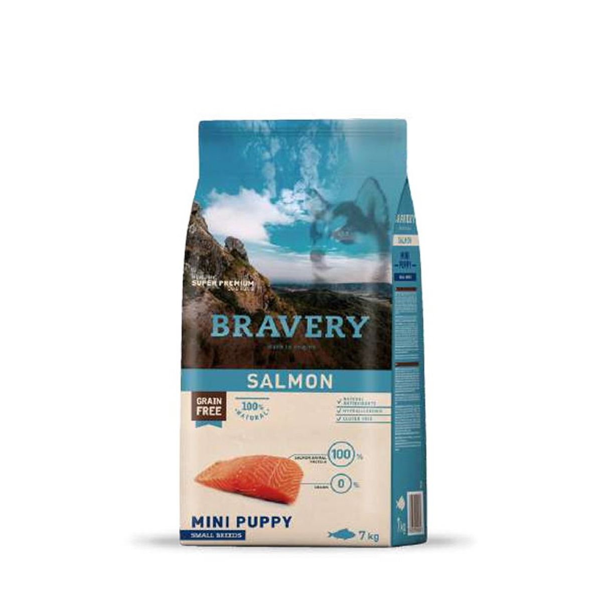 BRAVERY - Bravery Salmón Mini Puppy Small Breeds, bolsa 7 kg