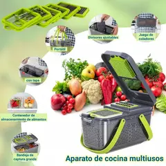 GENERICO - PICADOR DE VERDURAS Y VEGETALES MULTIFUNCION AYUDANTE DE COCINA 22 PZS