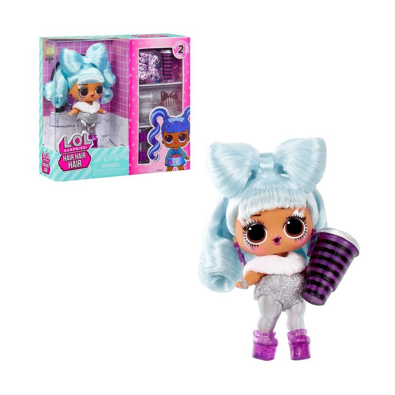 LOL SURPRISE - Muñeca Lol Hair Hair Hair 8 Cms Con Accesorios - Celeste