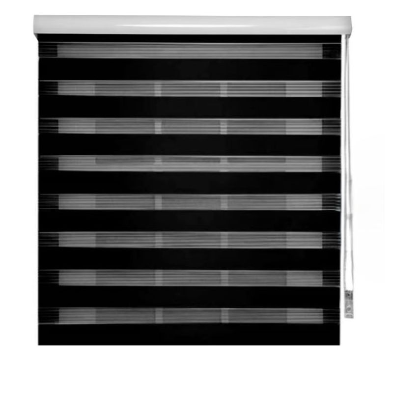 GENERICO - Cortina Roller Zebra Dúo Día Y Noche 100 X 200 Negro