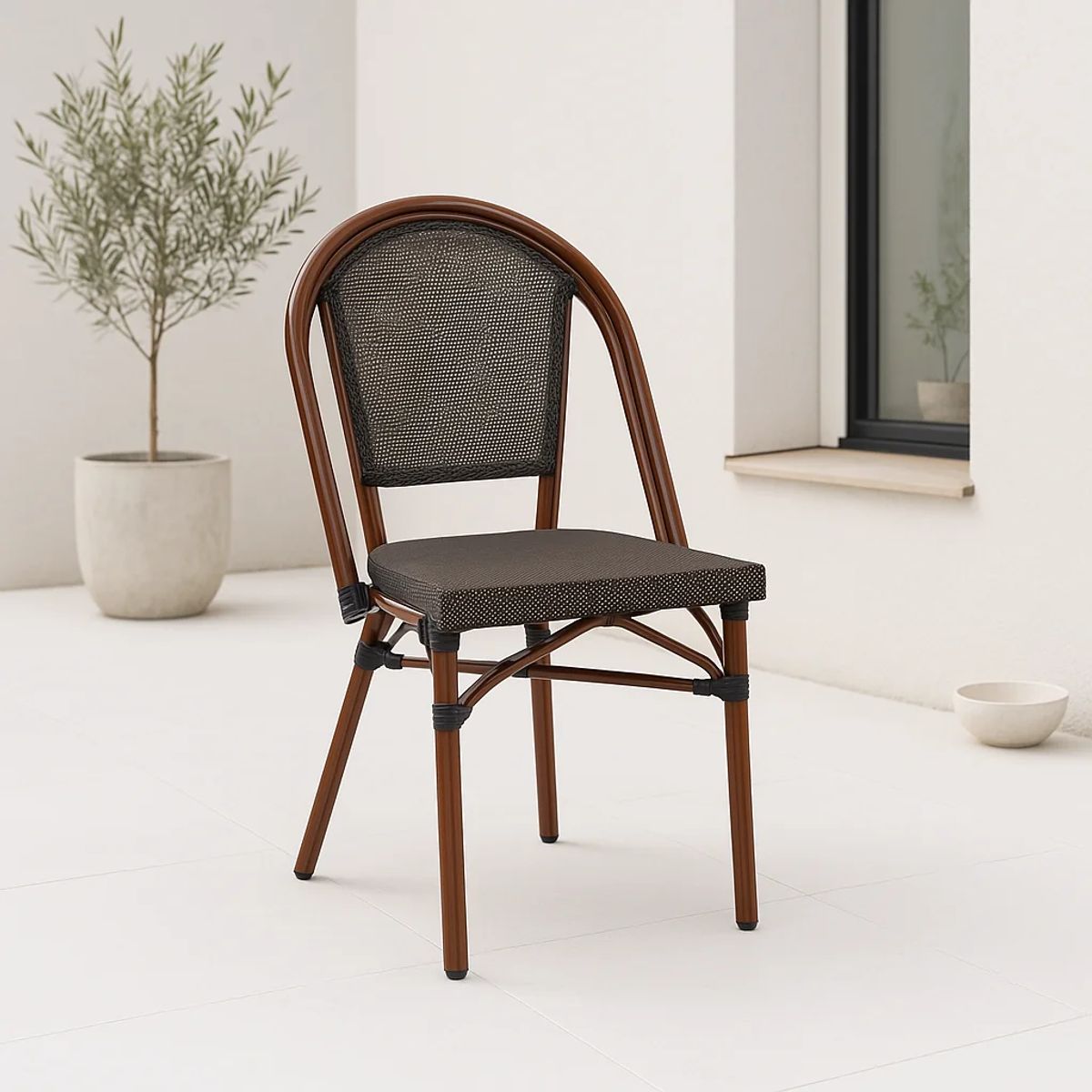 KLIK - Silla Bistro Parisina Textileno - Café Oscuro