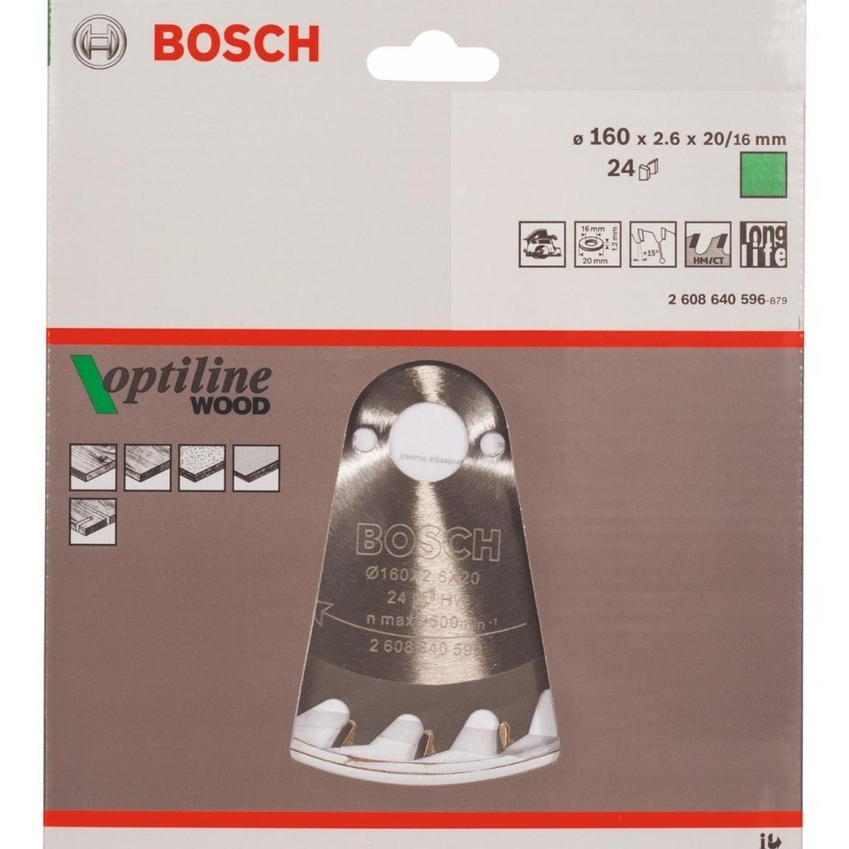 BOSCH - Disco De Sierra Circular Optiline 160mm 24 Dientes Bosch